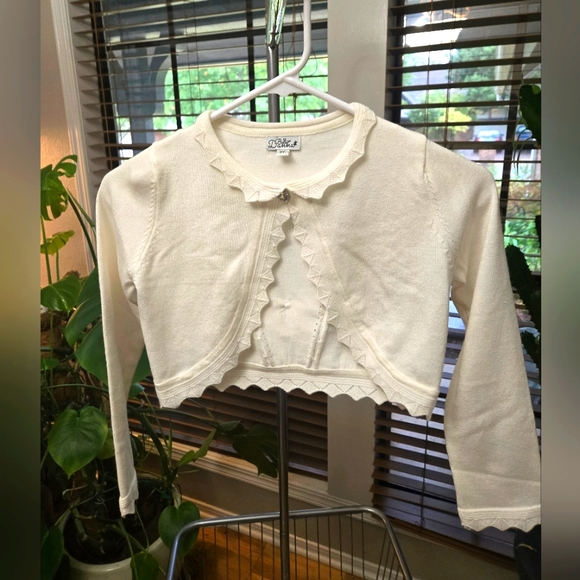Bella D. Other - 🖤5/$25🐝 Girl's Boutique White Cardigan Sweater Size 8Y Formal Fancy